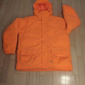 NWT LL Bean Hunter Orange hooded coat size Large FLAWED